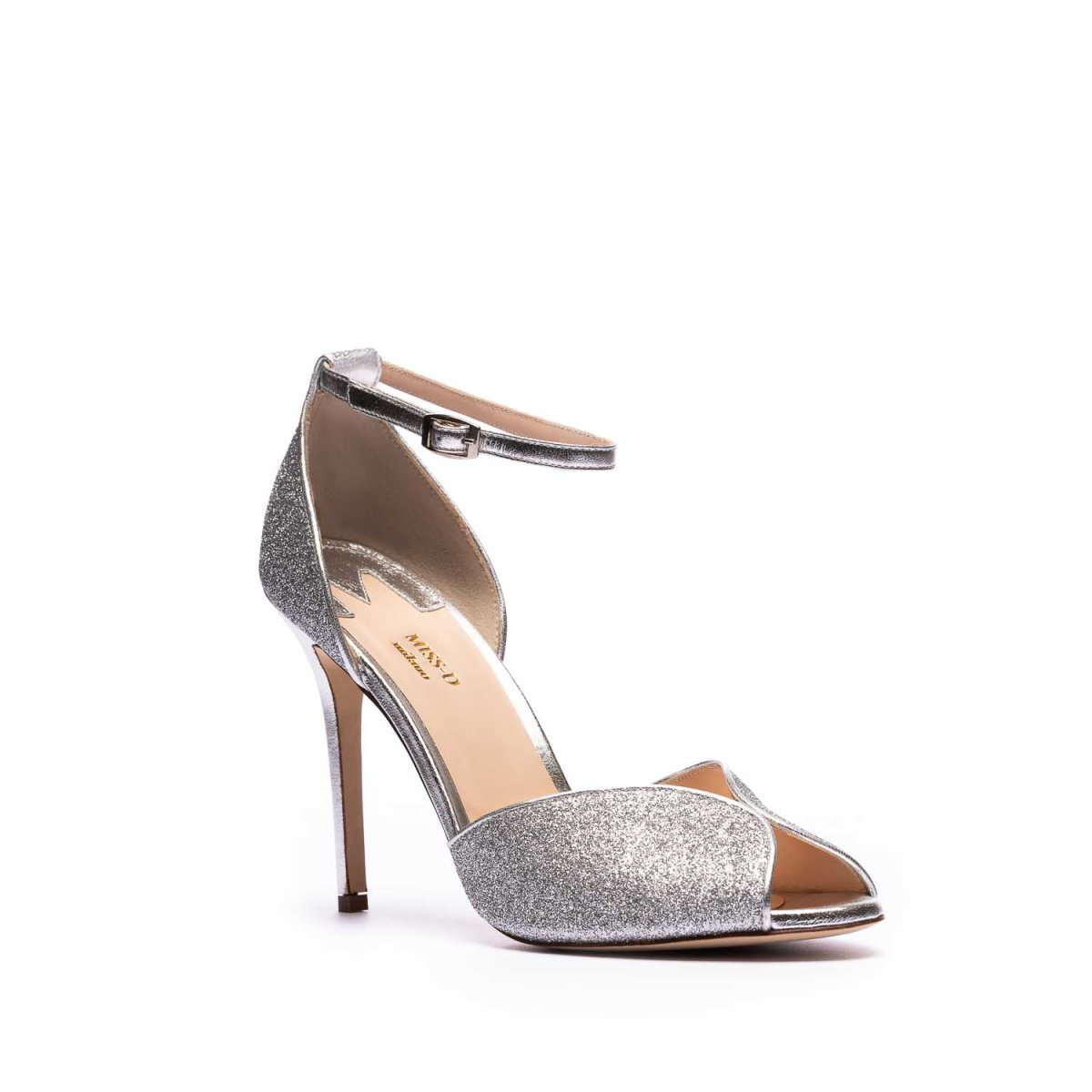 Sandalo BB in Glitter Argento tacco 100mm in Laminato Argento - immagine 3