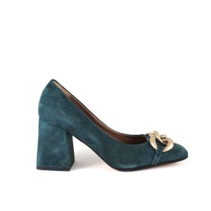 Dècolletè in suede color petrolio Q2HA70