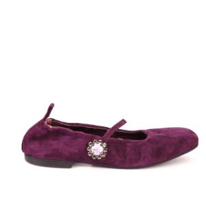 Ballerina in suede color viola P0Q27