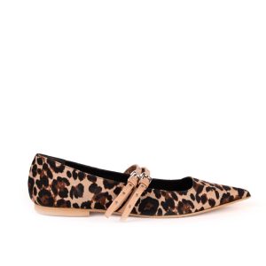 Ballerina in tessuto effetto leopardato P9PFF3T