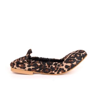 Ballerina in tessuto effetto leopardato P9QE1T