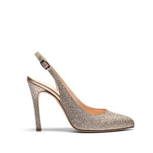 Sandalo Viola Chanel in Glitter Peltro tacco 100mm