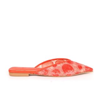 Sabot in tessuto color corallo P9PM1