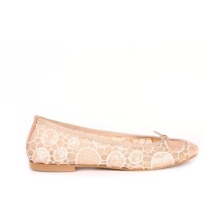 Ballerina in combi di materiali color nocciola P9RRS1