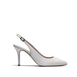 Sandalo Viola Chanel in Nappa Bianco Burro tacco 90mm