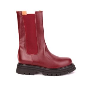 Tronchetto in pelle color rosso P0B114
