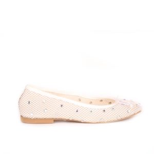 Ballerina in tessuto color bianco P9RRS1