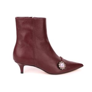 Tronchetto in pelle color burgundy P0F55
