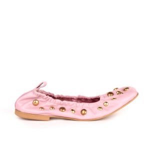 Ballerina in pelle color rosa P9QEB5