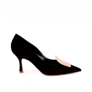 Décolleté in suede color nero Q6BK70