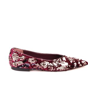 Ballerina in velluto color burgundy P0P6