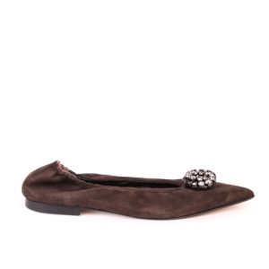 Ballerina in suede color marrone P0P14
